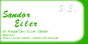 sandor eiler business card